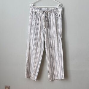 Jolt Women's Cream Pants with Blue stripes Pattern